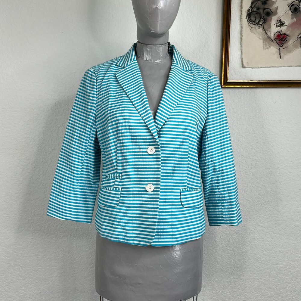 Brooks Brothers Stellita FitSeersucker Striped Cropped Blazer